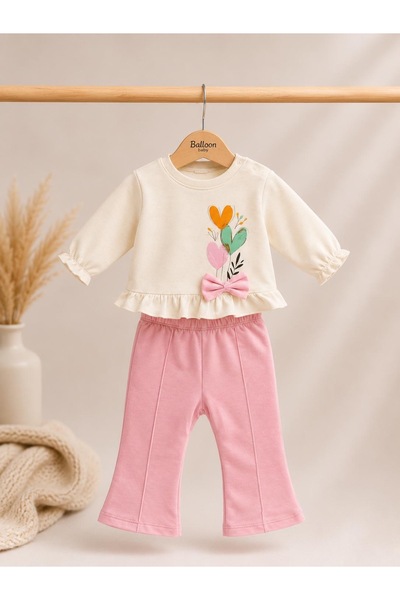 My Balloon Baby & Kids Baby Girl Heart Bow Detailed 2-Piece Set