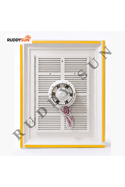 RUDDY SUN 50X50 Menfez Fanlı Plastik Banyo Wc Havalandırma Menfezi Panjur ( 2 mt Kablolu + Anahtarlı + Slikon hediyeli