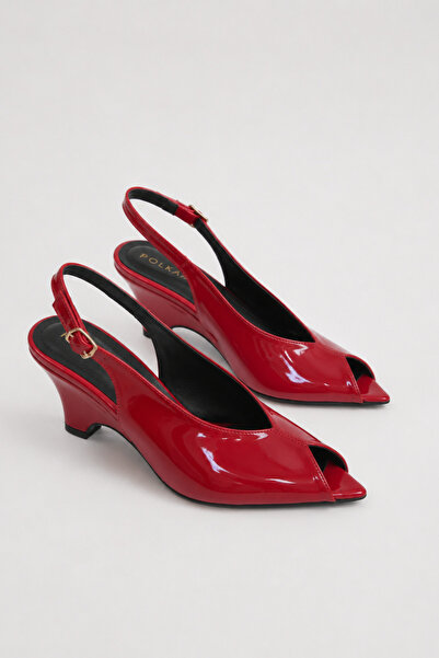 POLKA STORE Fine Open Toe Wedge Heeled Summer Sandals Women's Shoes