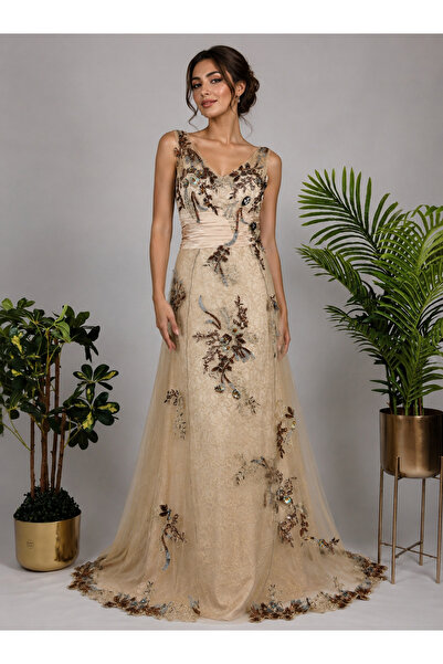 ASIAN Luxurious and Elegant Soft Tulle Evening Dress Available in 3 Colors: C...