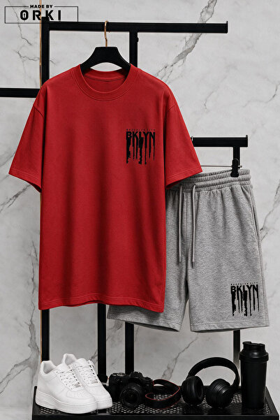 EFFRENATU Tricou unisex din țesătură de bumbac imprimată BKLYN - Set pantalon...