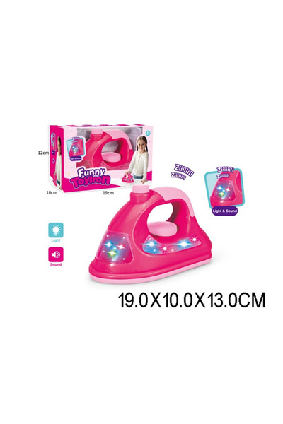 Toybox مكواة كهربائية صغيرة للأطفال، لعبة بلاستيكية وردية اللون تحاكي الأجهزة...