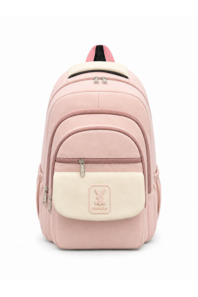 COUPELLA Beige Unisex Daily School Backpack, Water Resistant, Multiple Compar...