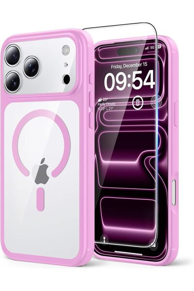 PWR for iPhone 17 Pro Max Case, Compatible with MagSafe- Pink | with 1-Pack S...