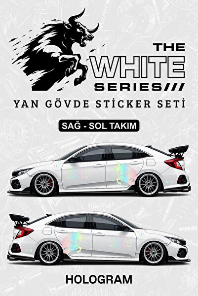 Stikacar THE WHITE SERIES Yan Gövde Sticker Seti