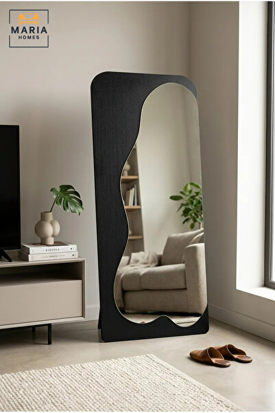 MARIA HOMES Modern Full Length Floor Mirror with Organic Shaped Design and Fr...