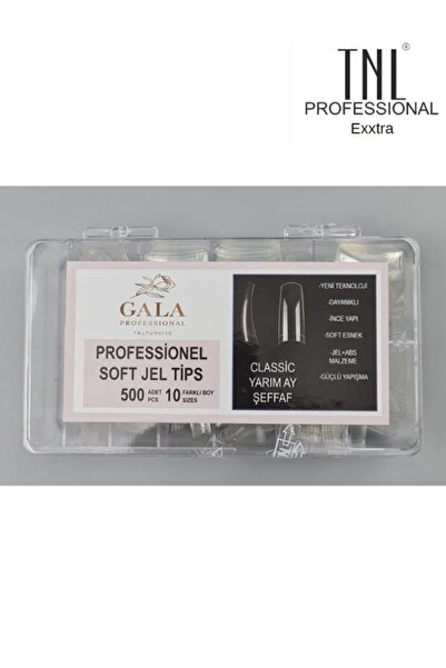 GALA Professional Yarım Ay Tips Protez Tırnak Jel Tırnak Uzatma 500'lü Şeffaf...
