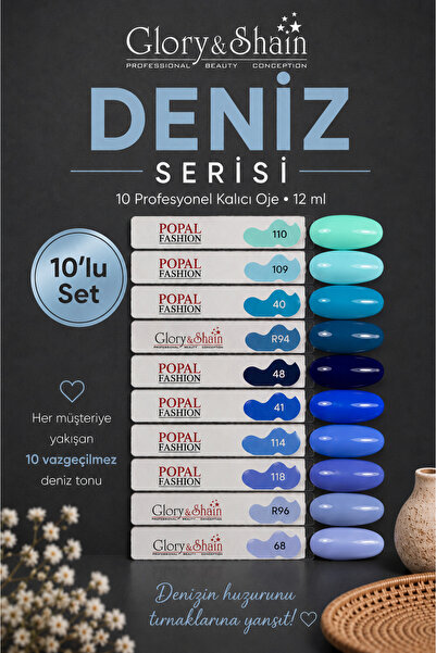 Glory&Shain Kalıcı oje Set 10 adet ''Aşk Serisi''protez tırnak
