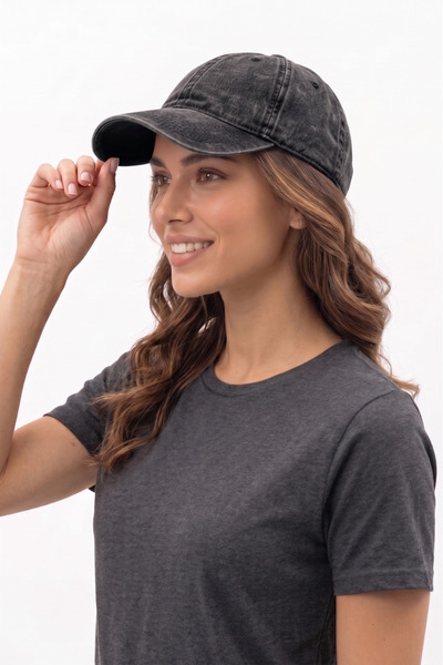 Mollycrush Premium Anthracite Vintage Canvas Baseball Cap |   Unisex Vintage Sports Cap with Visor