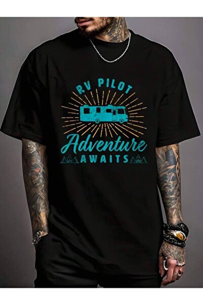 Astogria13 Men'S Crew Neck T-Shirt| RV Pilot Adventure Awaits Road Trip Campi...