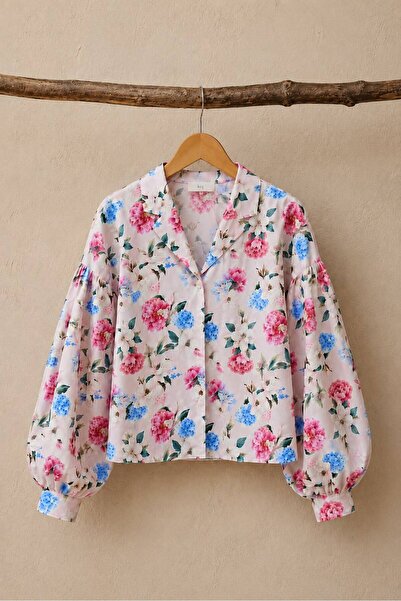 KÜÇÜĞÜM BUTİK Hydrangea Floral Vintage Shirt