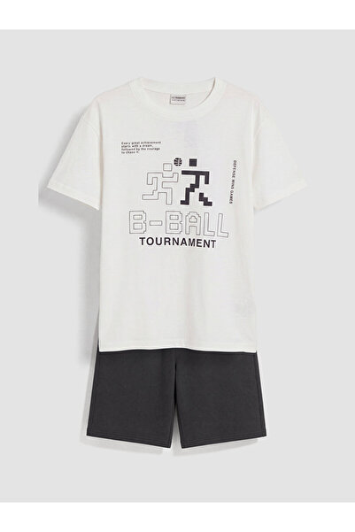 LC Waikiki Printed Boys' Shorts Set