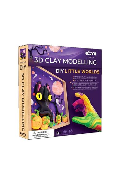 OKTO Set Wood & Craft - 21*21cm - LITTLE WORLDS - Ghost Cat
