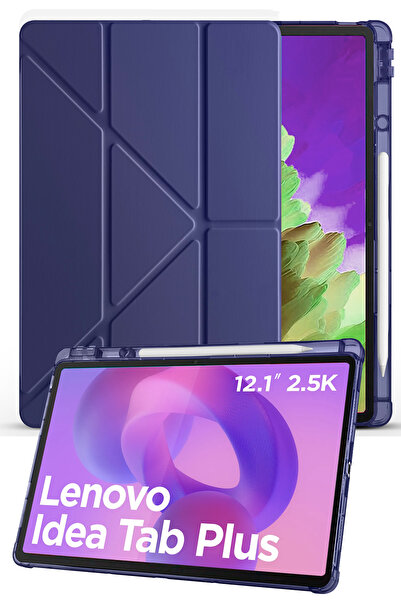 Nezih Case Lenovo Idea Tab Plus 12.1 İnç Uyumlu Tri-Folding Kalem Bölmeli Uyk...