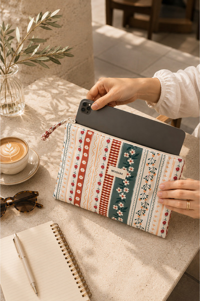MOISARE 10 İnç Tablet Kılıfı 21x27 cm – Kapitoneli Organizer Çanta | Kitap Kı...