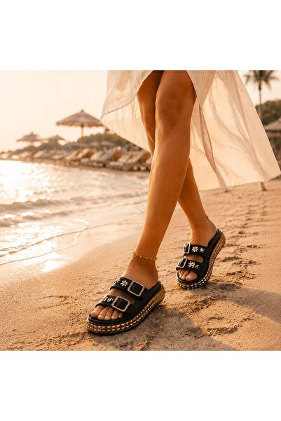 rs riva shoes Double Buckle Thick Sole Eva Slippers