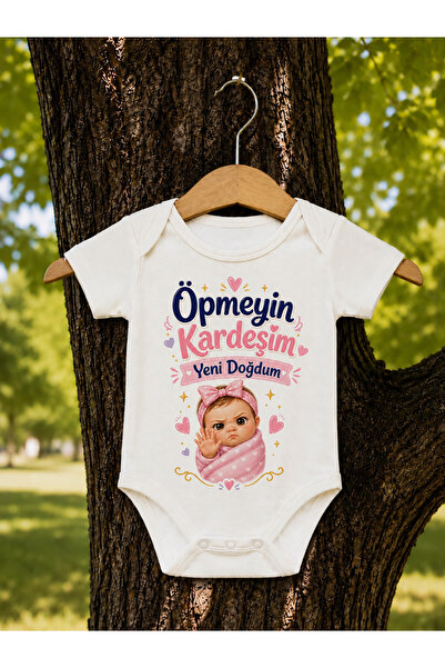 Kişiye Özel İsim ve Yazı Baskılı %100 Pamuk Bebek Zıbını & Body