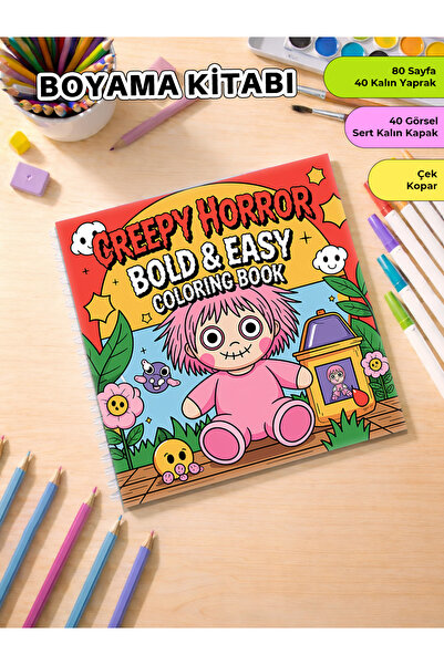 metafortoys كتاب تلوين مرعب للأطفال - مقاس 21x20 سم | 40 صورة | للأطفال والكبار