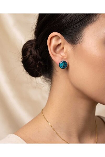 Dodemert Home Nox Blue Silver 1.8 mm Polymer and Epoxy Handmade Earrings (App...