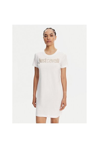 Just Cavalli Rochie de zi cu zi pentru femei 78PAOE15 CJ110 Albă