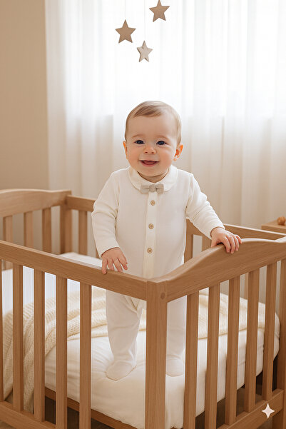 Kidaxi Organic Jumpsuit with Bow Tie and Booties