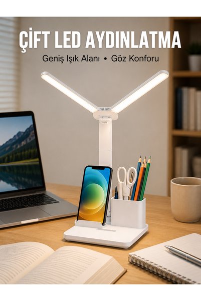 la boom 3’Ü 1 Arada Çok Amaçlı Masa Lambası | Göz Yormayan Işık, Organizer Tasarım Yeni Nesil