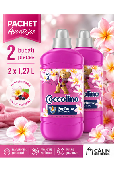 Coccolino Set 2 x balsam de rufe Tiare Flower and Red Fruits 1,275 L , Total ...