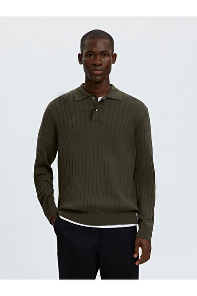 SELECTED Polohemd aus Strick Baumwoll