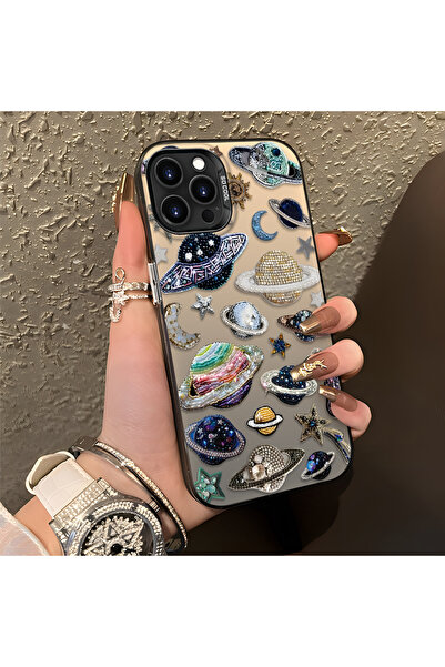 ARTISHELL iPhone 12 Pro Max Uyumlu Gezegen Ay Yıldız Baskı Anti Şok Telefon K...