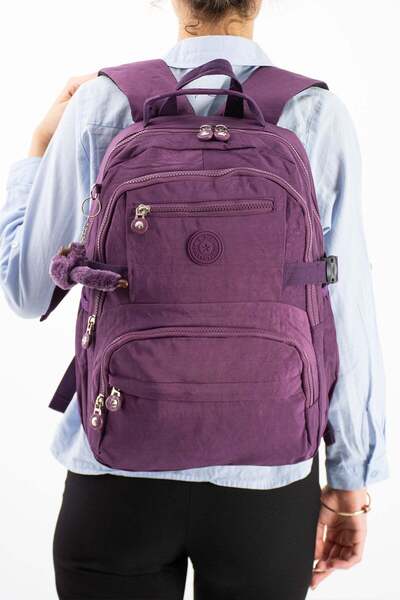 571 Collections Çanta Ultra Light Multi-Pocket Medium Size Backpack Purple Mo...