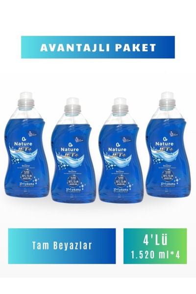 Nature Jet+ Tam Beyazlar Avantajlı 4'lü Paket (1520 ml x 4) – Toplam 6.080 ml...