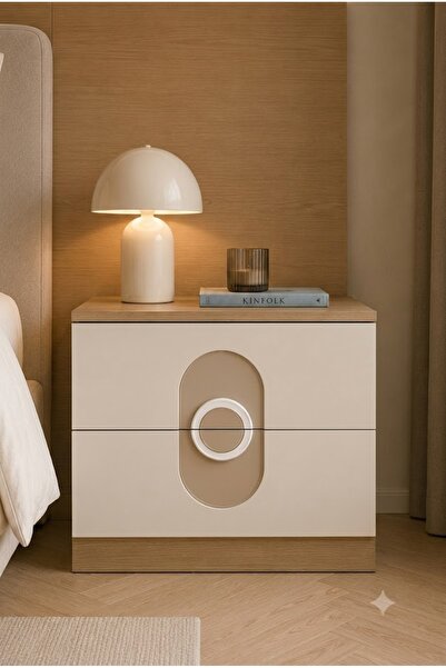 Lisso Home Solo Komodin, Meşe/Aytaşı 55x43 cm H:52