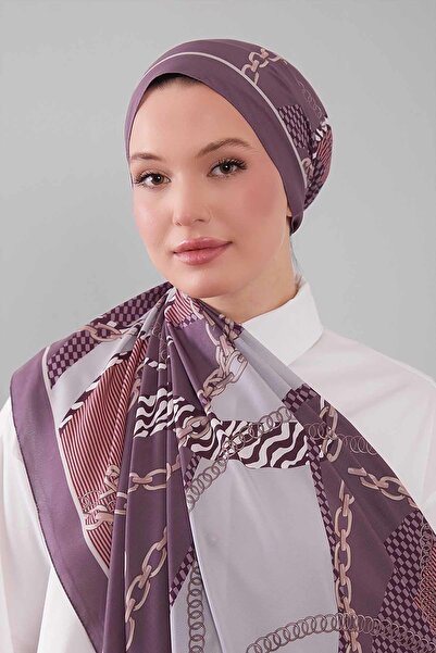 Levidor Purple Gold Chain Pattern Moos Chrep Shawl