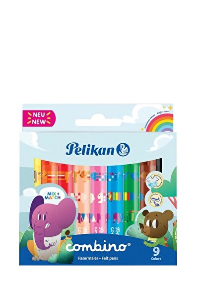 Pelikan Combino super 411 marker pens Top Bottom Set of 9 colors, thick tip