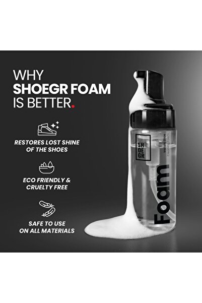 SHOEGR رغوة تنظيف الأحذية مع فرشاة متعددة الاستخدامات لتنظيف الأحذية البيضاء ...