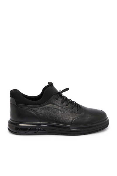 Tergan Siyah Hakiki Deri Erkek Sneaker - E25S1AY57437-A23