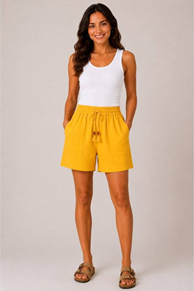 Rouge basıc 100% Cotton City Size Muslin Shorts