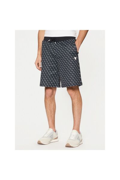 Guess Pantaloni scurți din material textil pentru bărbați Z4YD03FL04Q Negru