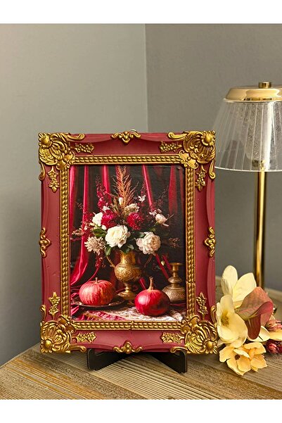 Sevgi&Vintage Vintage Gül Vazosu/El Yapımı Dekoratif Çerçeve 20*25