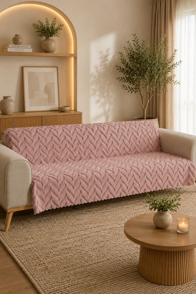 Vivanni Home %100 Bambu Dalga Desenli Bambu Koltuk Örtüsü Kaymaz Tabanlı Leke...