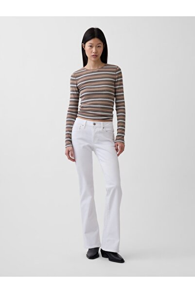 GAP Kadın Beyaz Low Rise Long & Lean Jean Pantolon