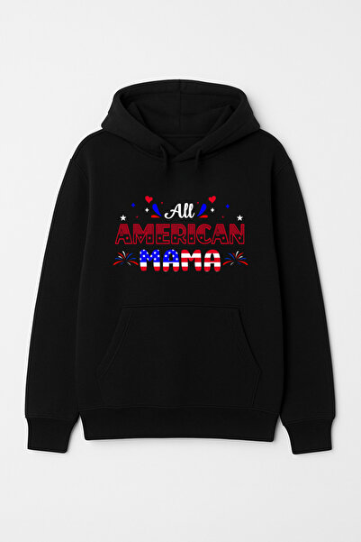 CALKARCOLLECTION سويت شيرت بقلنسوة للجنسين من All American Mama (هودي)