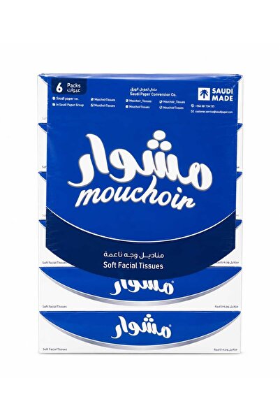 MOUCHOIR مناديل وجه ناعمة (عبوة من 6 قطع)