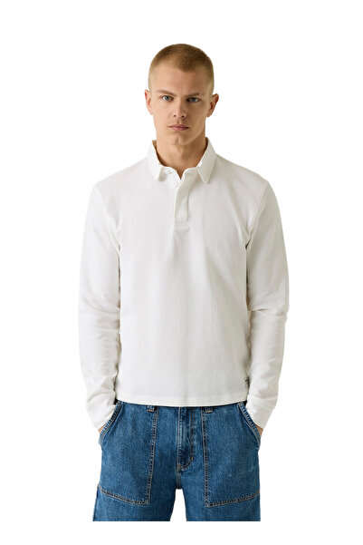 Guess Jeans Beyaz Erkek Polo T-Shirt M6YP02K3813-G046 Waffle PoloT-Shirt