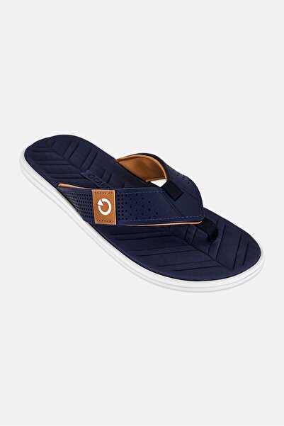 Cartago Men Malta IV Thong Slip On Slippers, Dark Navy