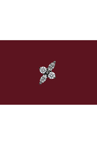 Melayk Titanyum Seri Zirkon Taşlı Piercing 8 mm | Tragus, Helix, Conch ve Fla...