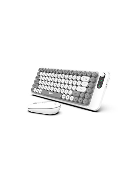 Preo K10 Sessiz Combo Kablosuz Klavye Mouse Seti Beyaz