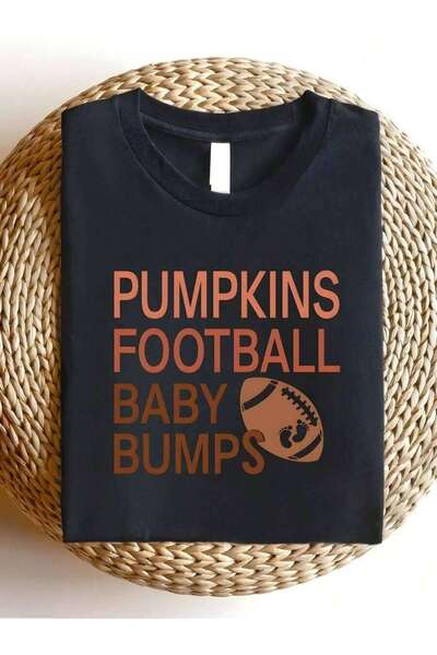 45 BPM 1 قطعة من تي شيرت نسائي مطبوع عليه نمط "Pumpkin Football Youth Collisi...