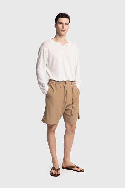 GIESTO Linen Shorts with Waist Cord