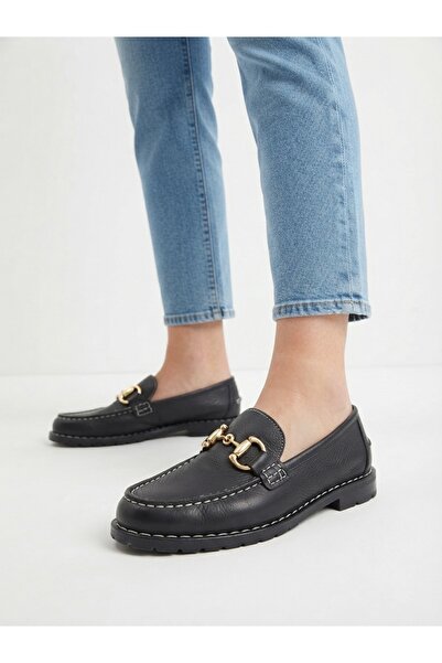 Rüya Shoes Daily Buckle Orthopedic Sole Genuine Leather Ballerinas